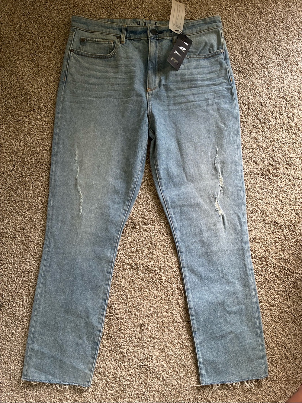 Hale Nadine Light Wash Distressed Jeans Size 33/32